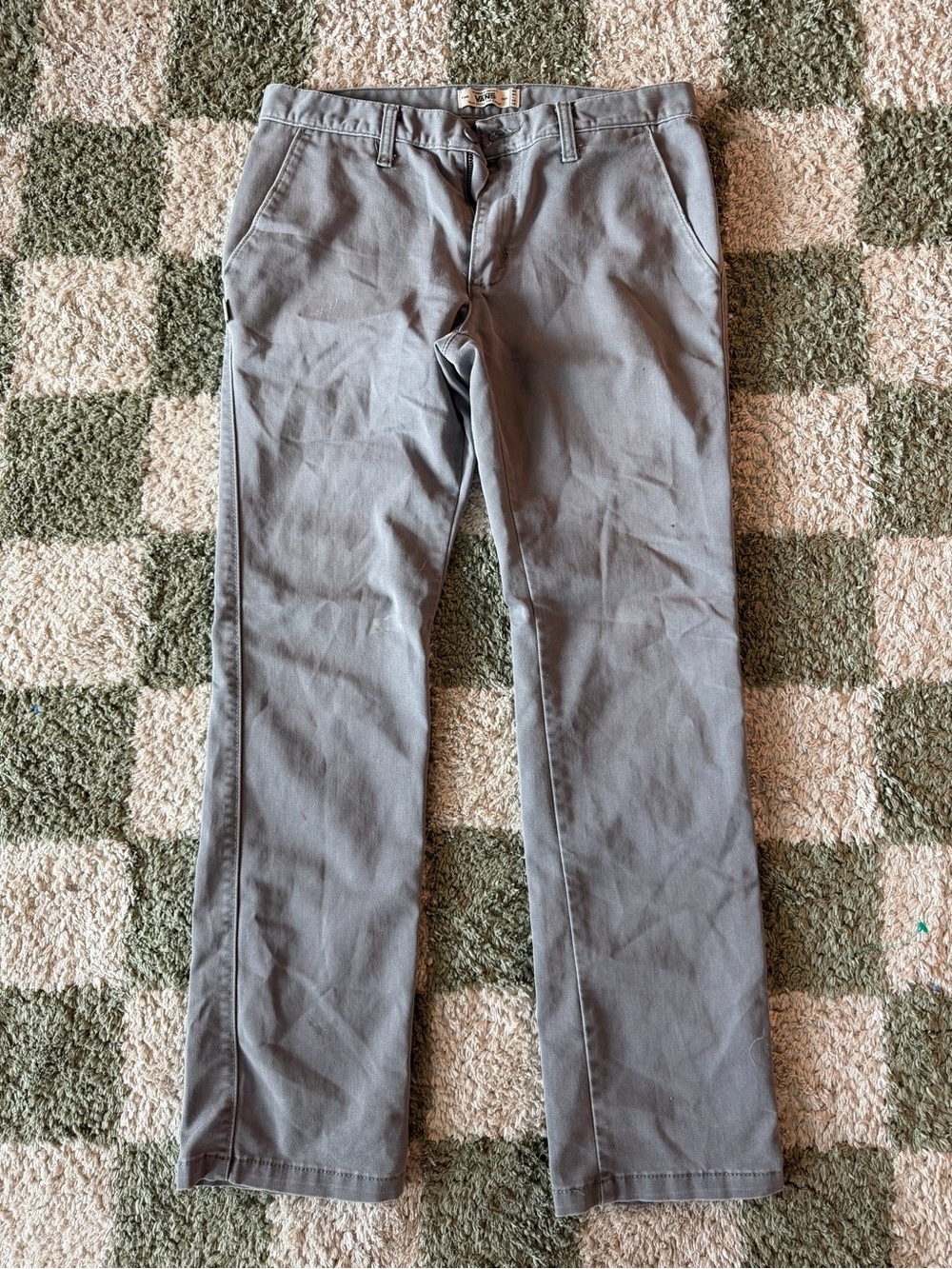 Vans Gray Casual Trousers with Logo Tab
